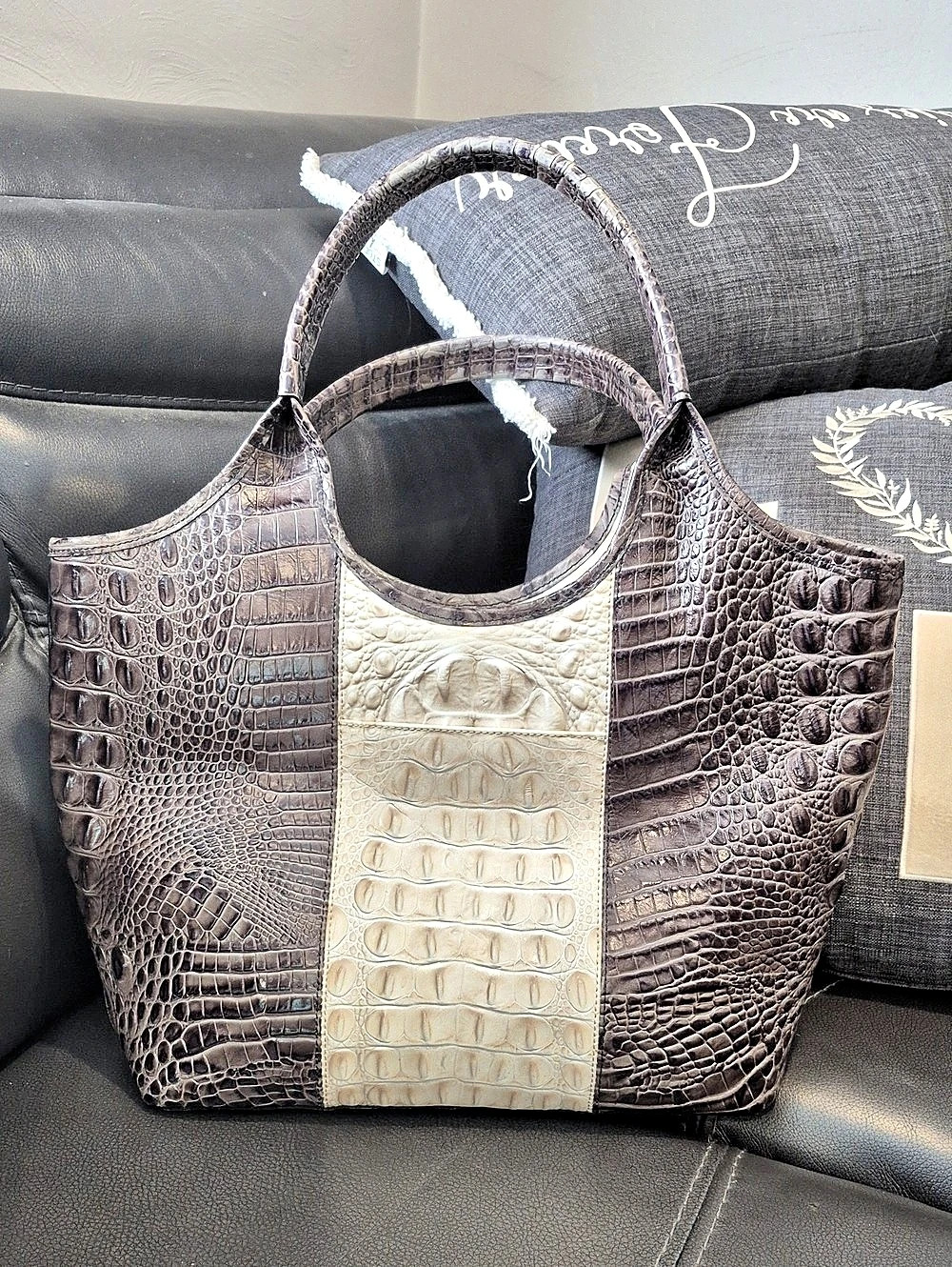 Brahmin Medium Asher Tote Brown & Cream